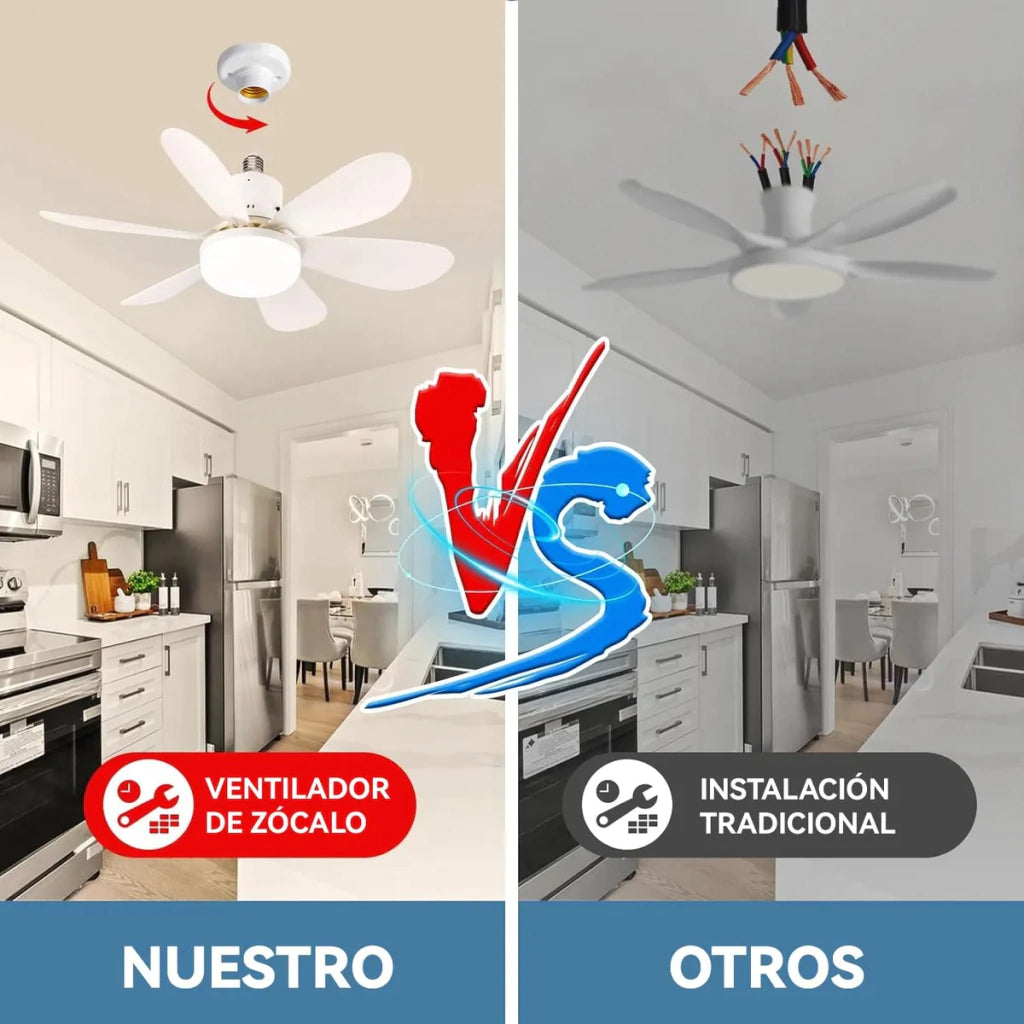 Bombillo Ventilador de aspas con control