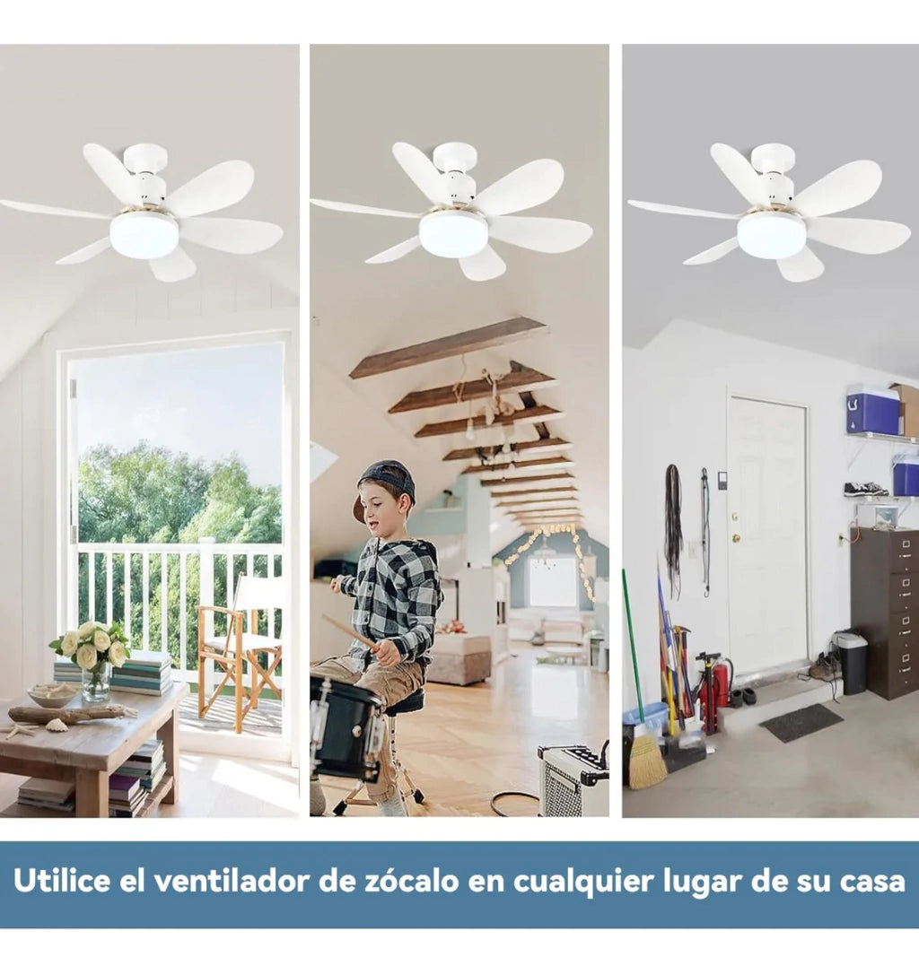 Bombillo Ventilador de aspas con control