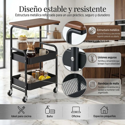 CARRO ORGANIZADOR DISEÑO DE MESA 3 NIVELES